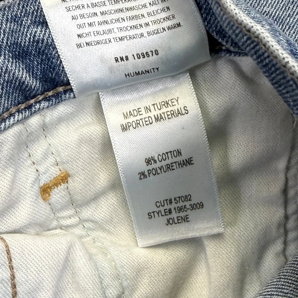 Citizens of Humanity Jolene High Rise Straight Leg Jeans Blue Size 30 Distressed